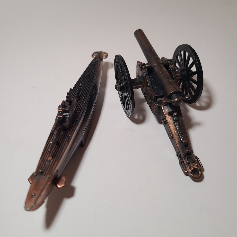 Bronze Submarine and Cannon Pencil Sharpener